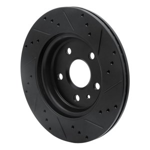 Buick Allure Brake Rotor (1) - Rear Left - R1 Concepts - Drilled & Slotted - Black - `10-`25